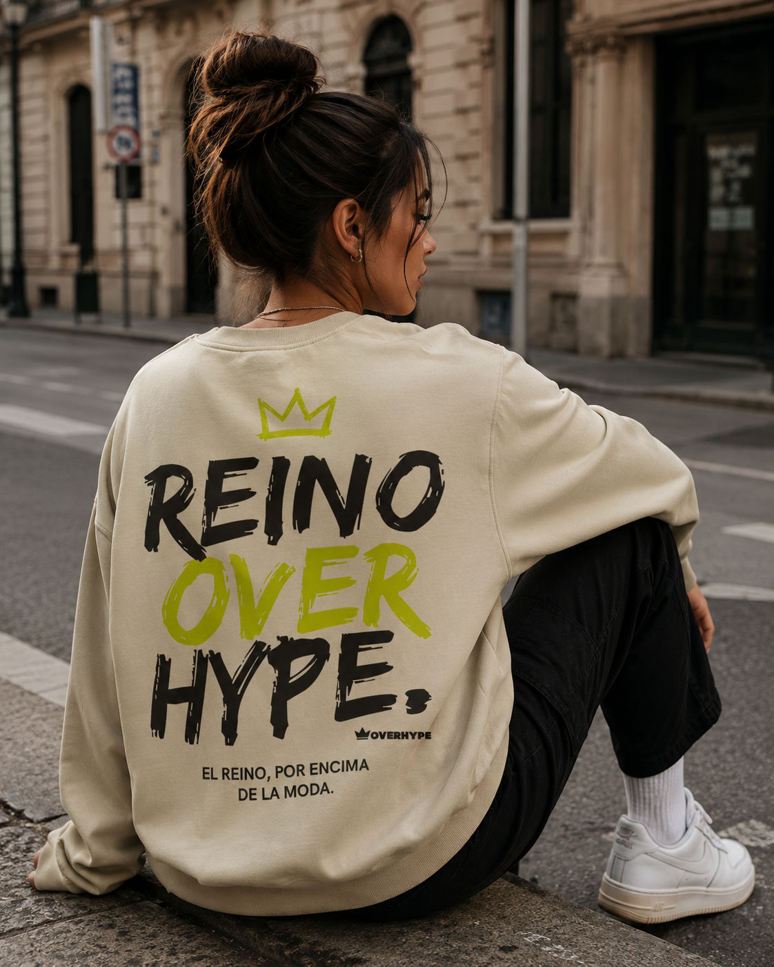 REINO OVER HYPE HOODIE — SAND